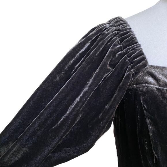 J. Crew Puff Sleeve Velvet Dress in Black Size 6 and Size 10 NWT - Picture 10 of 15